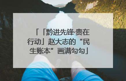 「黔进先锋·贵在行动」赵大志的“民生账本”画满勾勾