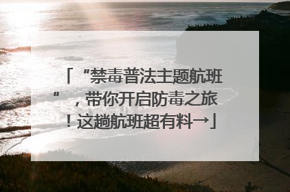 “禁毒普法主题航班”，带你开启防毒之旅！这趟航班超有料→