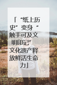 “纸上历史”变身“触手可及文明印记” 文化遗产释放鲜活生命力