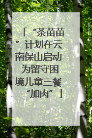 “茶苗苗”计划在云南保山启动 为留守困境儿童三餐“加肉”