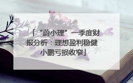 “蔚小理”一季度财报分析：理想盈利稳健 小鹏亏损收窄