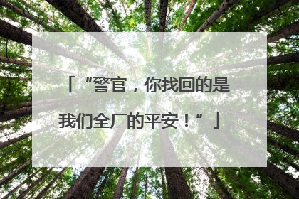 “警官，你找回的是我们全厂的平安！”
