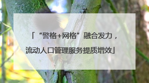 “警格+网格”融合发力，流动人口管理服务提质增效