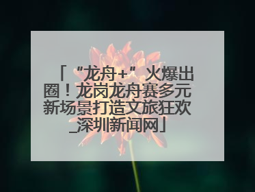 “龙舟+”火爆出圈！龙岗龙舟赛多元新场景打造文旅狂欢_深圳新闻网