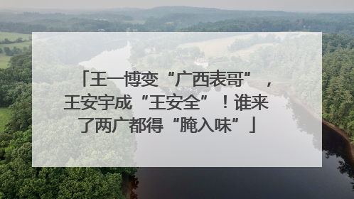 王一博变“广西表哥”，王安宇成“王安全”！谁来了两广都得“腌入味”