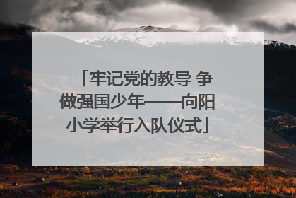 牢记党的教导 争做强国少年——向阳小学举行入队仪式