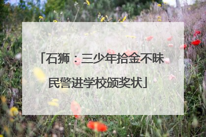石狮：三少年拾金不昧 民警进学校颁奖状
