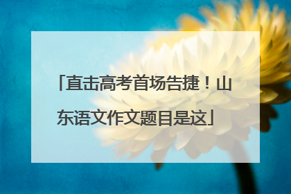 直击高考首场告捷！山东语文作文题目是这
