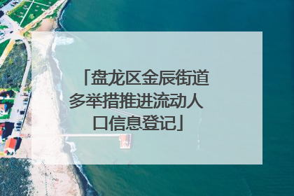 盘龙区金辰街道多举措推进流动人口信息登记