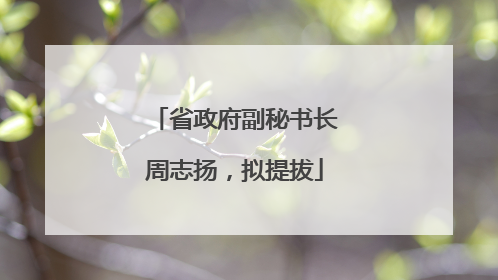 省政府副秘书长周志扬，拟提拔