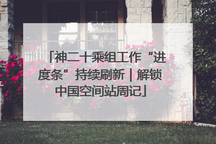 神二十乘组工作“进度条”持续刷新｜解锁中国空间站周记
