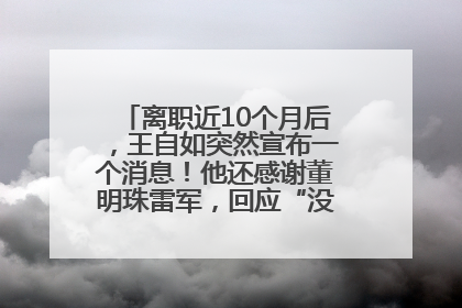 离职近10个月后，王自如突然宣布一个消息！他还感谢董明珠雷军，回应“没看过格力工资条”：真的不那么重要！