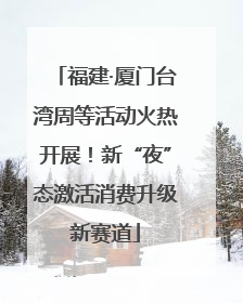 福建·厦门台湾周等活动火热开展！新“夜”态激活消费升级新赛道