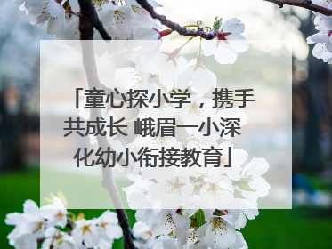 童心探小学，携手共成长 峨眉一小深化幼小衔接教育