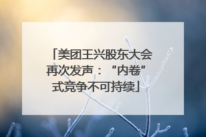美团王兴股东大会再次发声：“内卷”式竞争不可持续