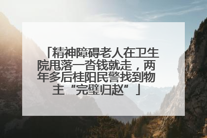 精神障碍老人在卫生院甩落一沓钱就走，两年多后桂阳民警找到物主“完璧归赵”