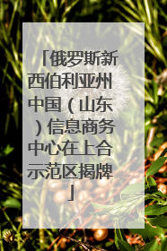 俄罗斯新西伯利亚州中国（山东）信息商务中心在上合示范区揭牌
