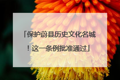保护蔚县历史文化名城！这一条例批准通过