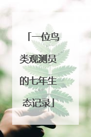 一位鸟类观测员的七年生态记录