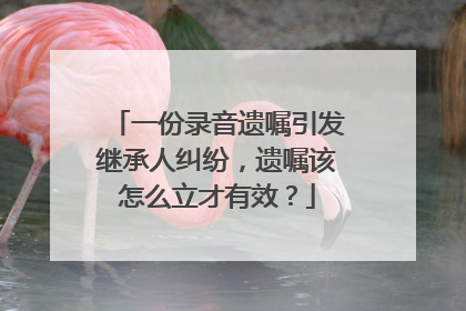 一份录音遗嘱引发继承人纠纷，遗嘱该怎么立才有效？
