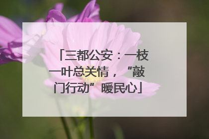 三都公安：一枝一叶总关情，“敲门行动”暖民心