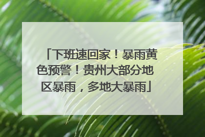 下班速回家！暴雨黄色预警！贵州大部分地区暴雨，多地大暴雨
