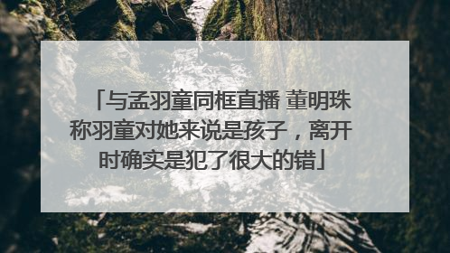 与孟羽童同框直播 董明珠称羽童对她来说是孩子，离开时确实是犯了很大的错