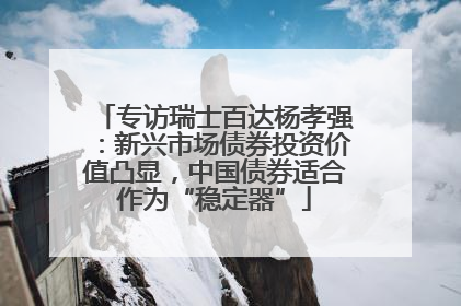 专访瑞士百达杨孝强：新兴市场债券投资价值凸显，中国债券适合作为“稳定器”