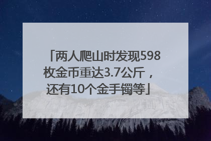 两人爬山时发现598枚金币重达3.7公斤，还有10个金手镯等