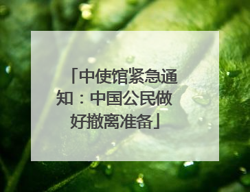中使馆紧急通知：中国公民做好撤离准备