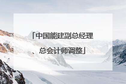 中国能建副总经理、总会计师调整