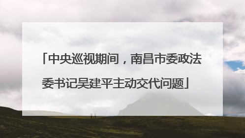 中央巡视期间，南昌市委政法委书记吴建平主动交代问题