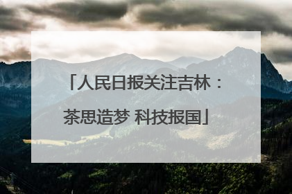 人民日报关注吉林：茶思造梦 科技报国
