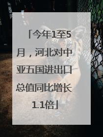 今年1至5月，河北对中亚五国进出口总值同比增长1.1倍