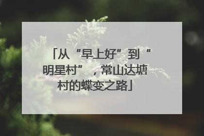 从“早上好”到“明星村”，常山达塘村的蝶变之路