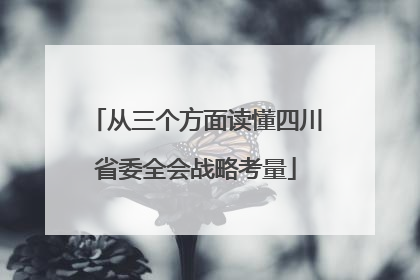 从三个方面读懂四川省委全会战略考量