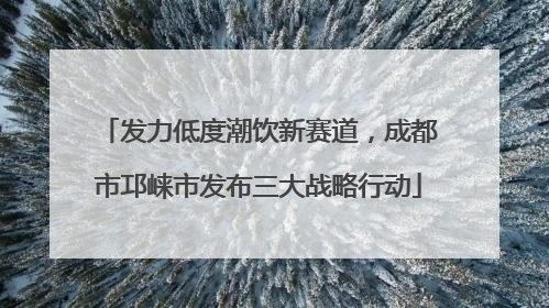 发力低度潮饮新赛道，成都市邛崃市发布三大战略行动