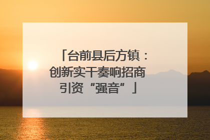台前县后方镇：创新实干奏响招商引资“强音”