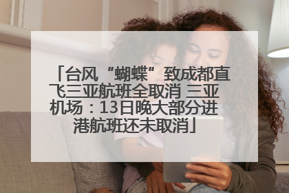 台风“蝴蝶”致成都直飞三亚航班全取消 三亚机场：13日晚大部分进港航班还未取消
