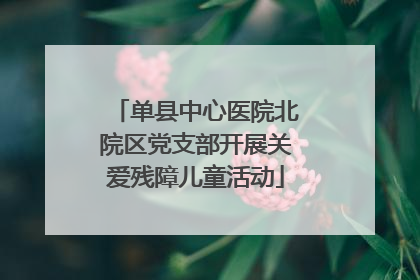 单县中心医院北院区党支部开展关爱残障儿童活动