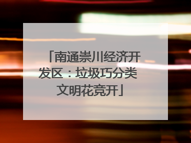 南通崇川经济开发区：垃圾巧分类 文明花竞开