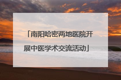 南阳哈密两地医院开展中医学术交流活动