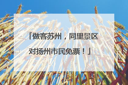 做客苏州，同里景区对扬州市民免票！