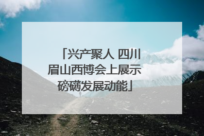 兴产聚人 四川眉山西博会上展示磅礴发展动能