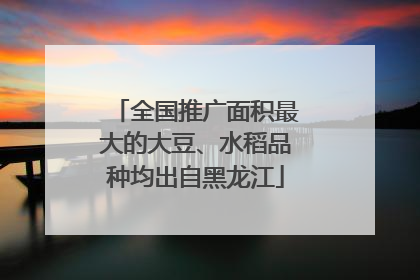 全国推广面积最大的大豆、水稻品种均出自黑龙江