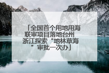 全国首个用地用海联审项目落地台州 浙江探索“地林草海”审批一次办