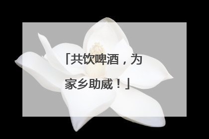 共饮啤酒，为家乡助威！