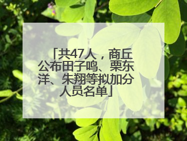 共47人，商丘公布田子鸣、栗东洋、朱翔等拟加分人员名单