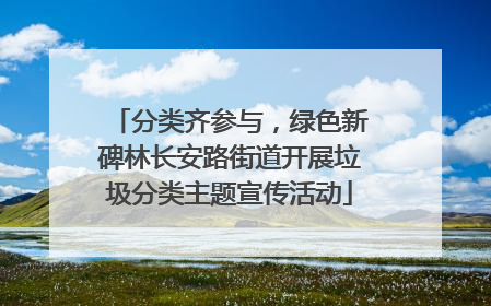 分类齐参与，绿色新碑林长安路街道开展垃圾分类主题宣传活动
