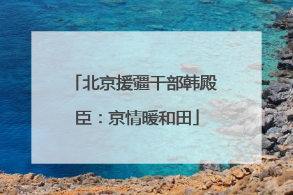 北京援疆干部韩殿臣：京情暖和田